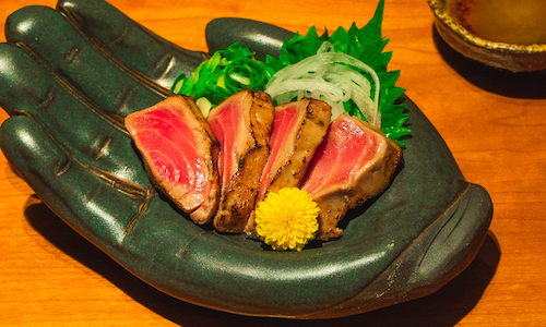 Seared Tuna Head Meat with Sesame-oil & Salt