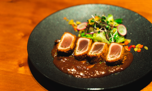 Soy-marinated Tuna Cutlet with Demi-glace Sauce